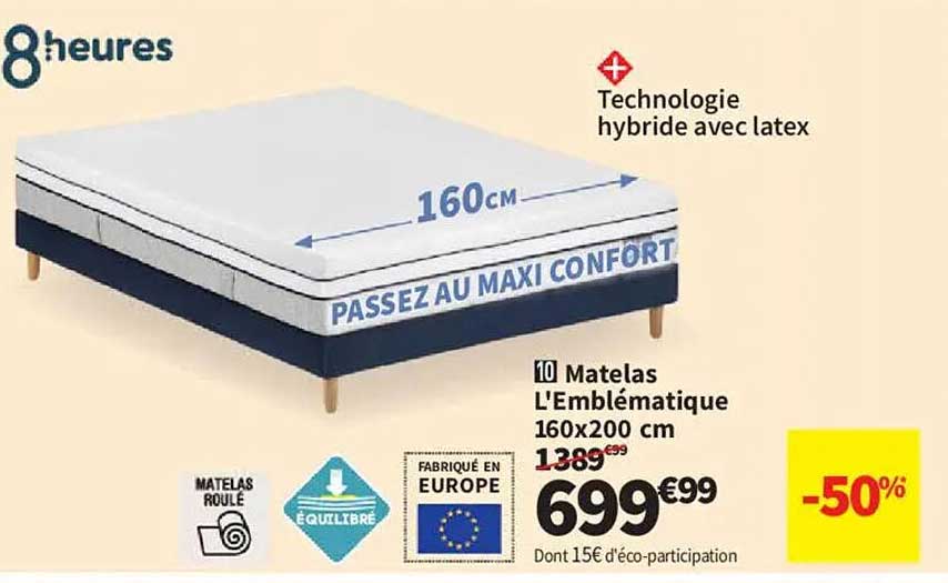 Matelas L'Emblématique 160x200 cm