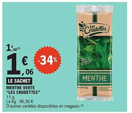MENTHE VERTE "LES CRUDETTES"