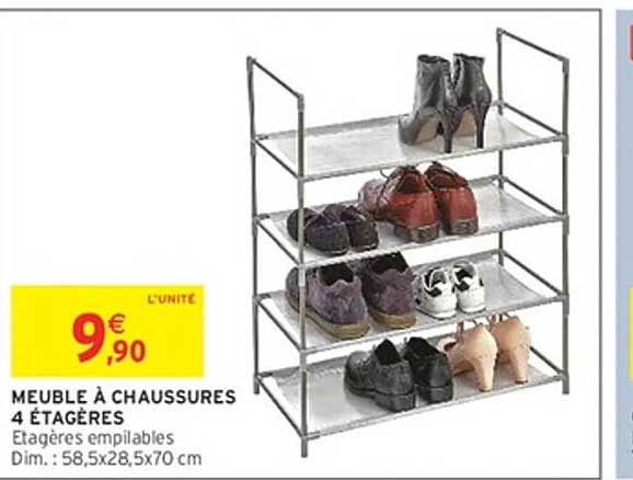MEUBLE À CHAUSSURES 4 ÉTAGÈRES