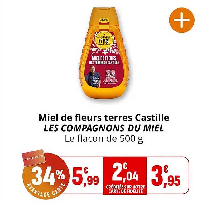 Miel de fleurs terres Castille LES COMPAGNONS DU MIEL Le flacon de 500 g
