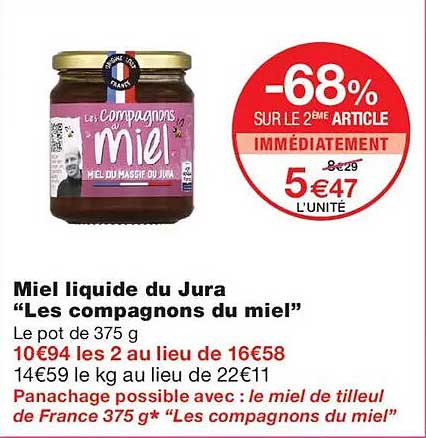 Miel liquide du Jura “Les Compagnons du miel”
