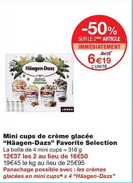 Mini cups de crème glacée “Häagen-Dazs” Favorite Selection