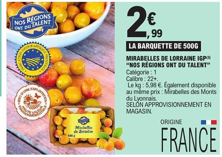 MIRABELLES DE LORRAINE IGP “NOS RÉGIONS ONT DU TALENT”