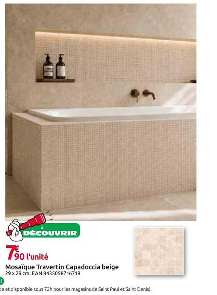 Mosaïque Travertin Capadoccia beige