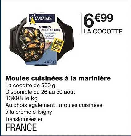 Moules cuisinées à la marinière
