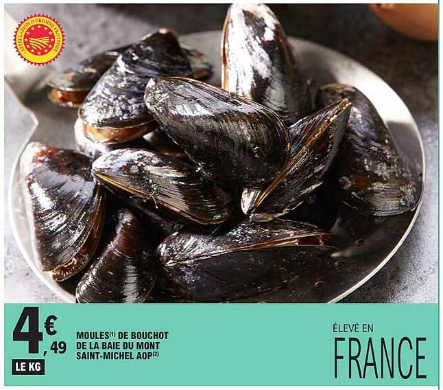 MOULES(*) DE BOUCHOT DE LA BAIE DU MONT SAINT-MICHEL AOP