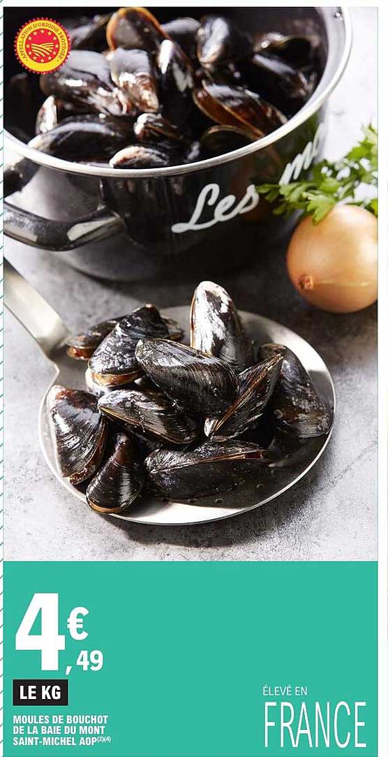 MOULES DE BOUCHOT DE LA BAIE DU MONT SAINT-MICHEL AOP
