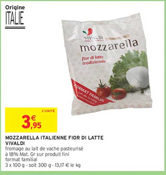 MOZZARELLA ITALIENNE FIOR DI LATTE VIVALDI