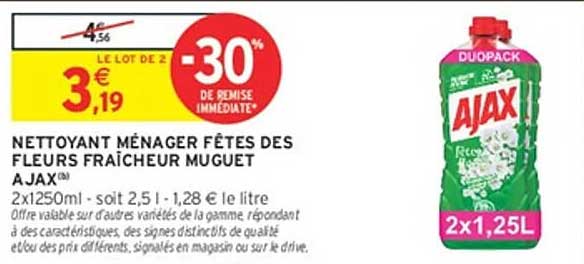 NETTOYANT MÉNAGER FÊTES DES FLEURS FRAÎCHEUR MUGUET AJAX