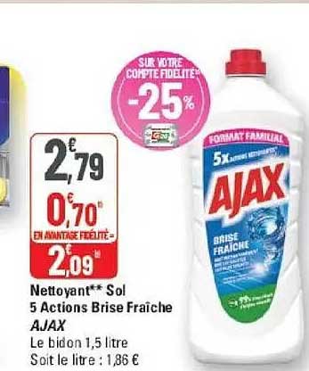 Nettoyant** Sol 5 Actions Brise Fraiche AJAX