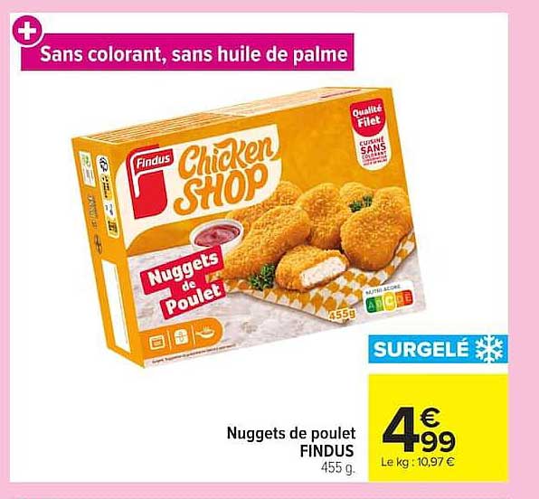 Nuggets de poulet FINDUS 455 g.