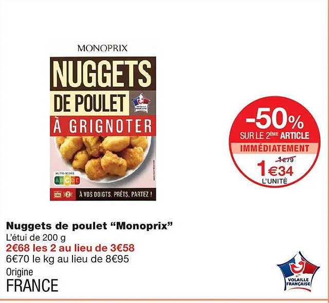 Nuggets de poulet “Monoprix”