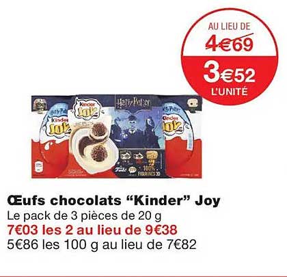 Œufs chocolats “Kinder” Joy