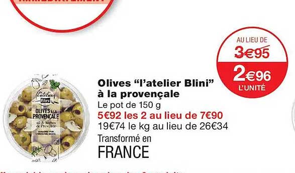 Olives "l'atelier Blini" à la provençale