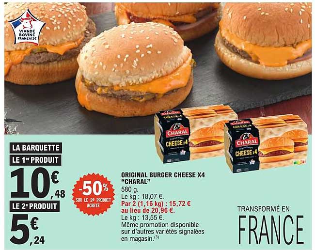 ORIGINAL BURGER CHEESE X4 "CHARAL"