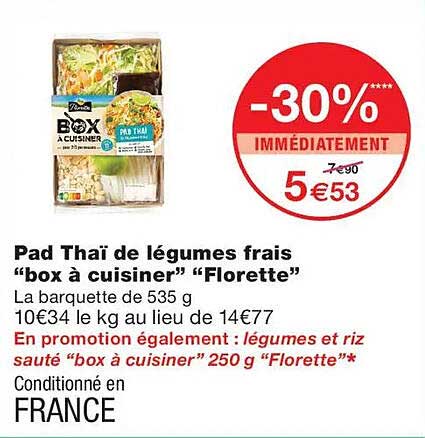 Pad Thaï de légumes frais “box à cuisiner” “Florette”