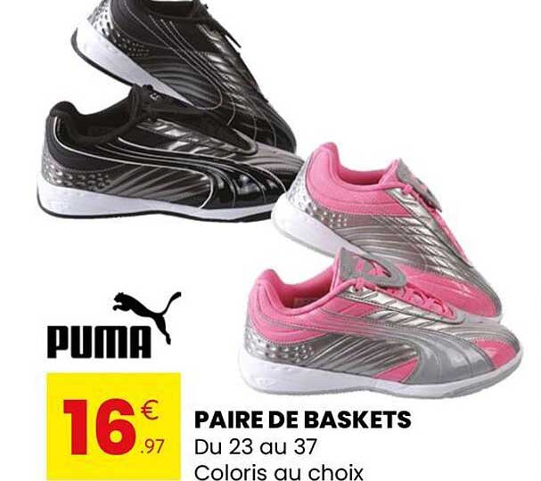 PAIRE DE BASKETS Du 23 au 37 Coloris au choix