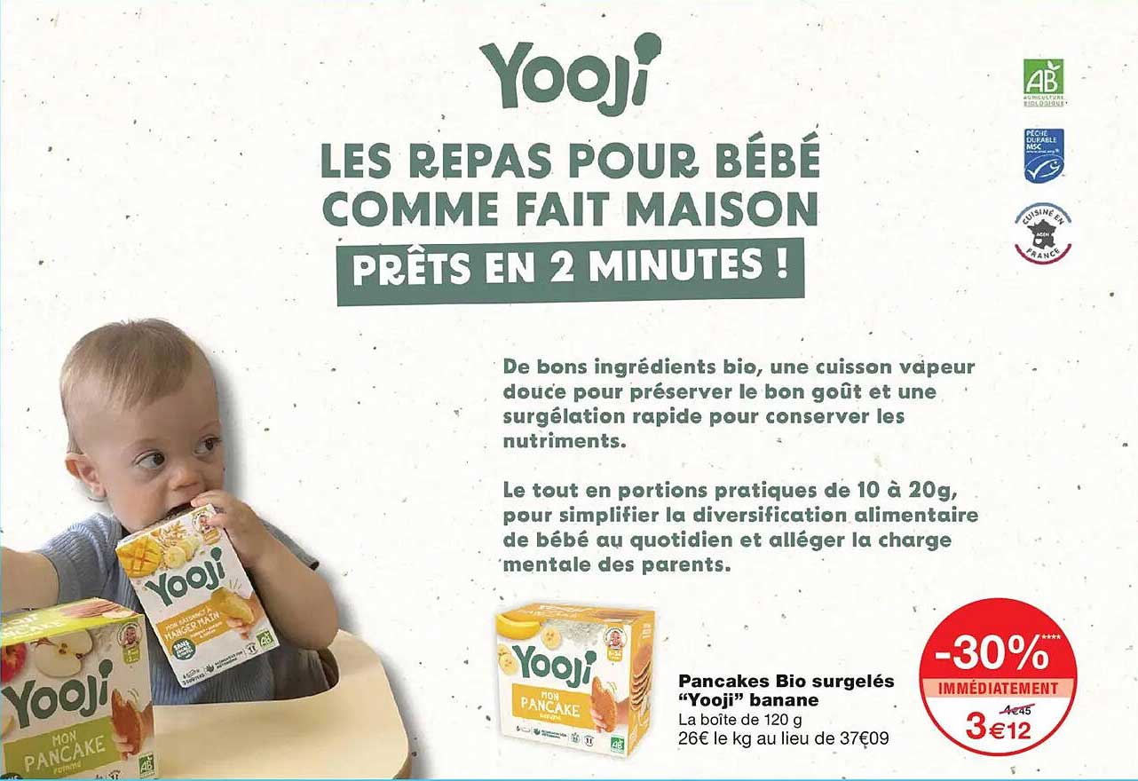 Pancakes Bio surgelés “Yooji” banane