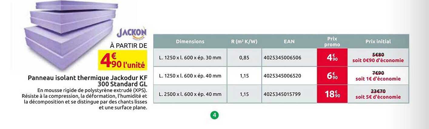 Panneau isolant thermique Jackodur KF 300 Standard GL