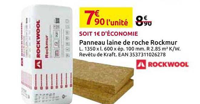 Panneau laine de roche Rockmur