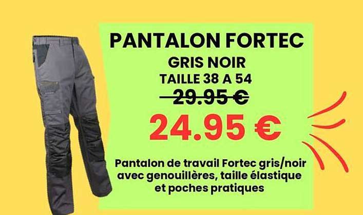 PANTALON FORTEC GRIS NOIR TAILLE 38 A 54
