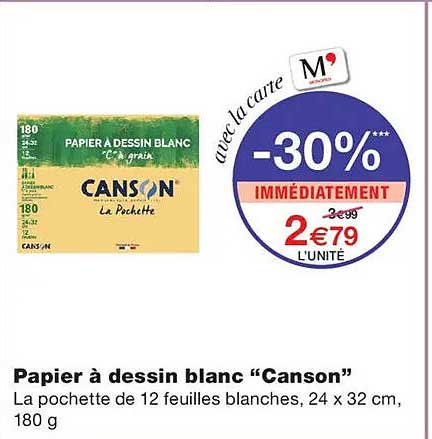 Papier à dessin blanc “Canson”