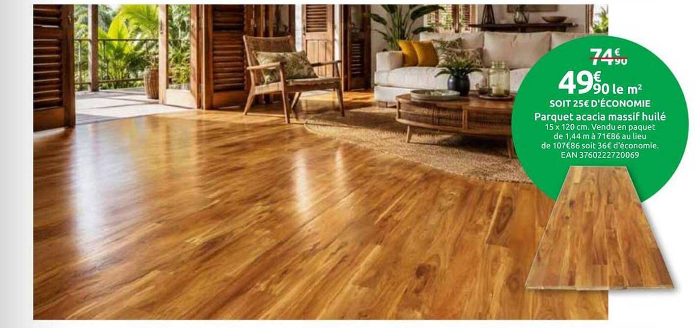 Parquet acacia massif huilé