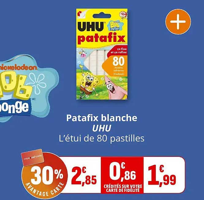 Patafix blanche UHU L'étui de 80 pastilles
