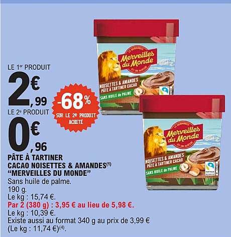 PÂTE À TARTINER CACAO NOISETTES & AMANDES “MERVEILLES DU MONDE”