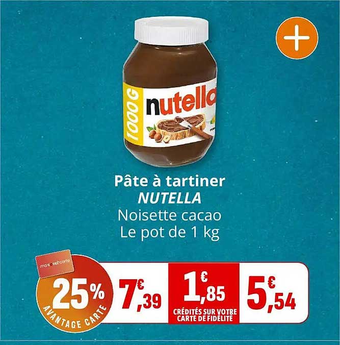 Pâte à tartiner NUTELLA Noisette cacao Le pot de 1 kg