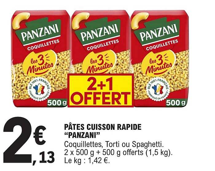 PÂTES CUISSON RAPIDE “PANZANI”