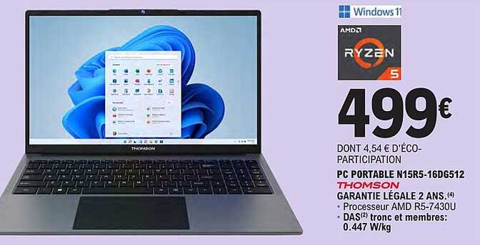 PC PORTABLE N15R5-16DG512 THOMSON