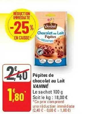 Pépites de chocolat au Lait Vahiné
