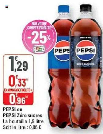PEPSI ou PEPSI zéro sucres