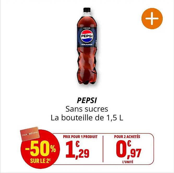 PEPSI Sans sucres La bouteille de 1,5 L