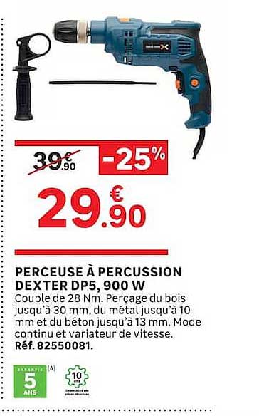 PERCEUSE À PERCUSSION DEXTER DP5, 900 W