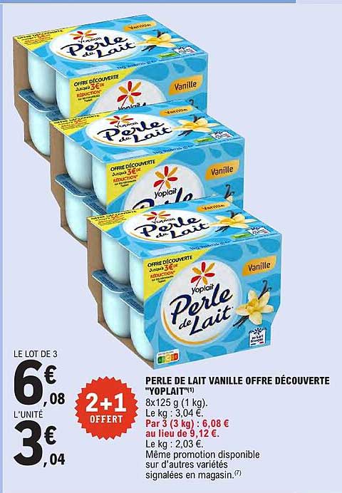 PERLE DE LAIT VANILLE OFFRE DÉCOUVERTE "YOPLAIT"