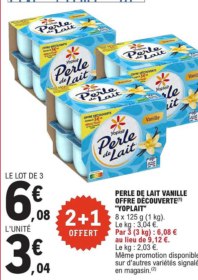 PERLE DE LAIT VANILLE OFFRE DÉCOUVERTE("YOPLAIT")