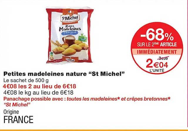 Petites madeleines nature “St Michel”