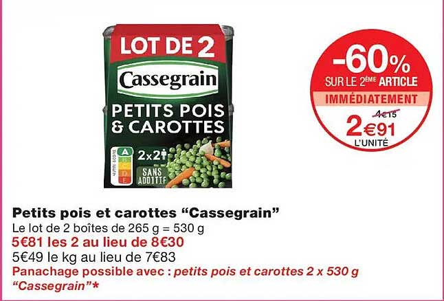 Petits pois et carottes “Cassegrain”