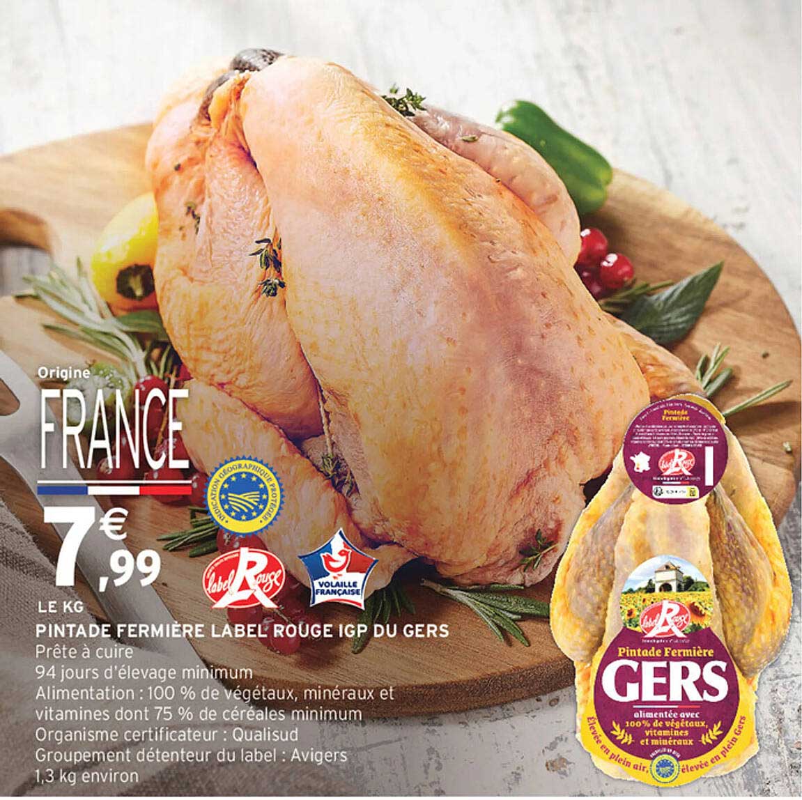 PINTADE FERMIERE LABEL ROUGE IGP DU GERS