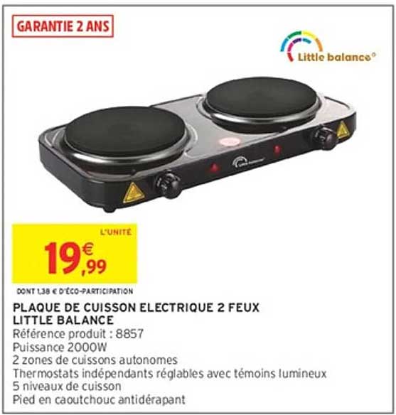 PLAQUE DE CUISSON ELECTRIQUE 2 FEUX LITTLE BALANCE