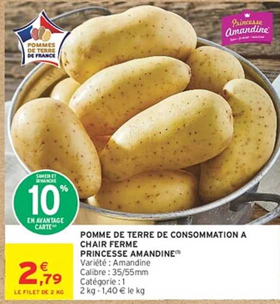 POMME DE TERRE DE CONSOMMATION A CHAIR FERME PRINCESSE AMANDINE®