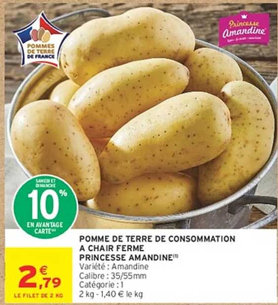 POMME DE TERRE DE CONSOMMATION A CHAIR FERME PRINCESSE AMANDINE