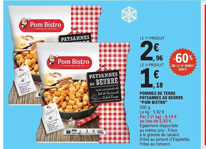 POMMES DE TERRE PAYSANNES AU BEURRE “POM BISTRO”