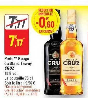 Porto** Rouge ou Blanc Tawny CRUZ