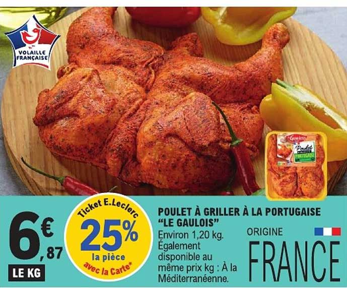 POULET À GRILLER À LA PORTUGAISE «LE GAULOIS»