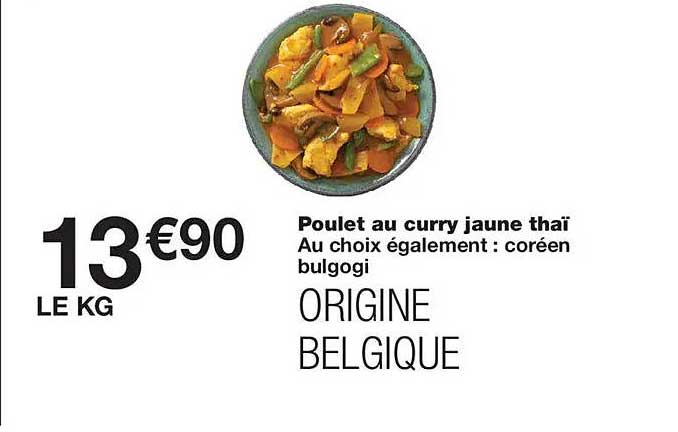 Poulet au curry jaune thaï