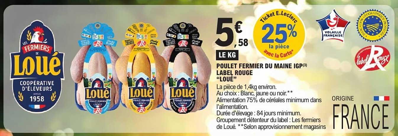 POULET FERMIER DU MAINE IGP LABEL ROUGE “LOUÉ”