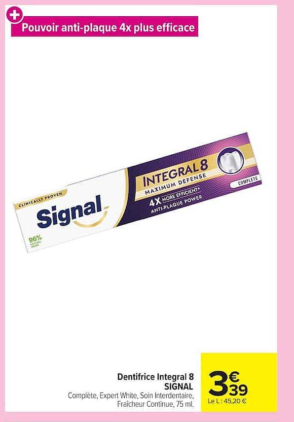 Pouvoir anti-plaque 4x plus efficace